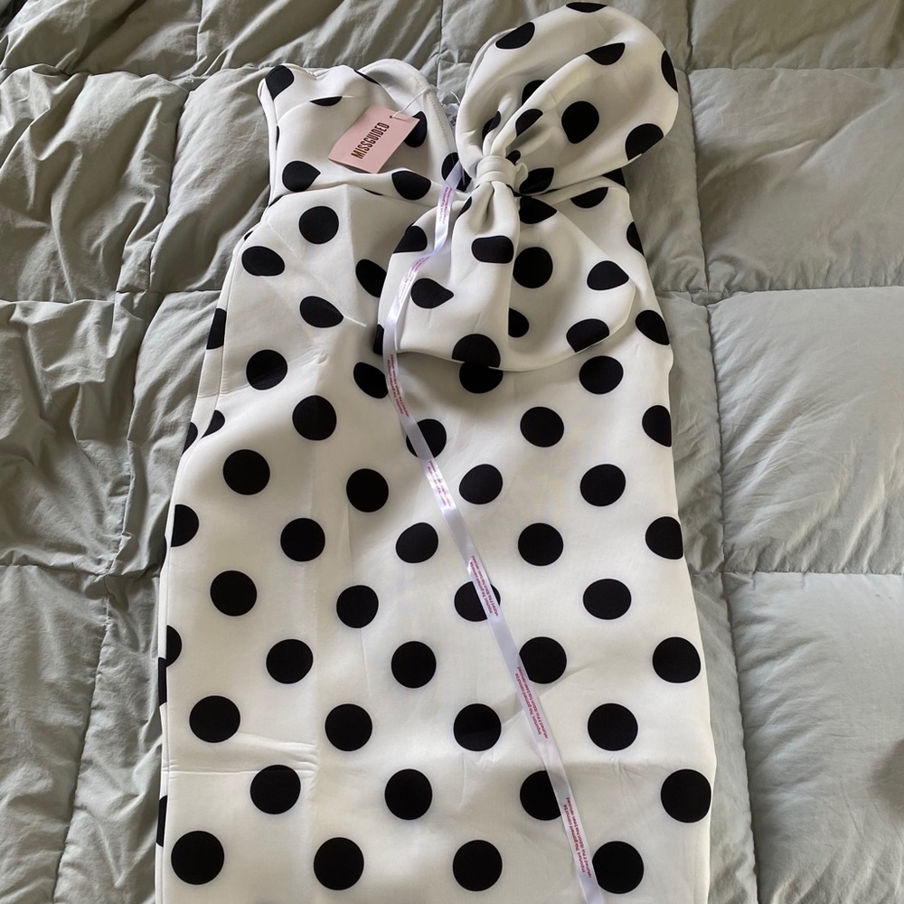 White polka dot dress